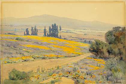 埃尔默·瓦赫特尔（Elmer Wachtel）-加州春天风景油画 美国