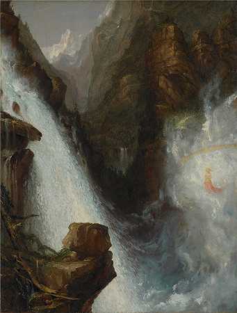 托马斯·科尔（Thomas Cole），美国，1801–1848 年-拜伦的(曼弗雷德)中的场景油画