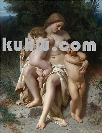 法国画家威廉·阿道夫·布格罗（William Adolphe Bouguereau)油画-La Première Discorde (Cain And Abel) (1861)