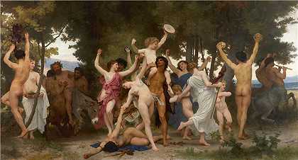 法国画家威廉·阿道夫·布格罗（William Adolphe Bouguereau)油画-La Jeunesse de Bacchus（酒神的青年）