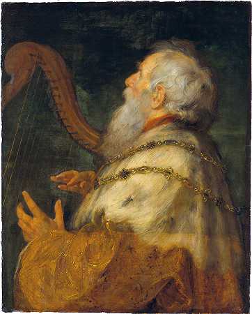 彼得·保罗·鲁本斯（ Peter Paul Rubens）作品-大卫王弹奏竖琴（约 1616 年）