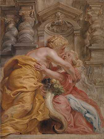 彼得·保罗·鲁本斯（ Peter Paul Rubens）作品-和平拥抱丰盛（1633 年至 1634 年之间）