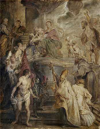 彼得·保罗·鲁本斯（ Peter Paul Rubens）作品-圣凯瑟琳的神秘婚姻