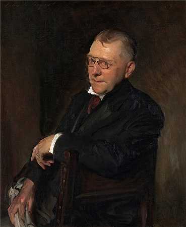 约翰·辛格·萨金特 (John Singer Sargent，美国画家)作品-詹姆斯·惠特科姆·莱利的肖像 (1903)