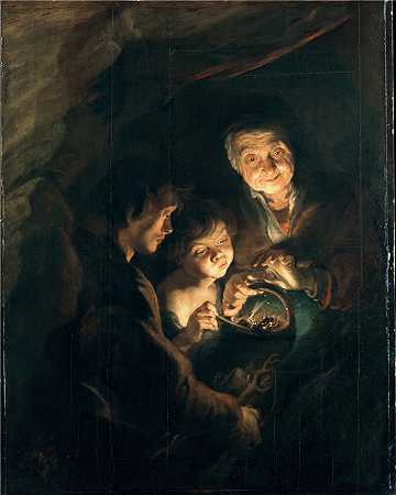 彼得·保罗·鲁本斯（ Peter Paul Rubens）作品-提着一篮煤的老妇人