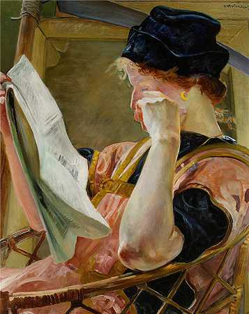 杰克·马尔切夫斯基(Jacek Malczewski，波兰画家)作品-女模特 (1907)