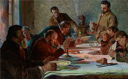杰克·马尔切夫斯基(Jacek Malczewski，波兰画家)作品-西伯利亚的平安夜 (1892)