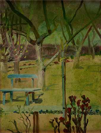 杰克·马尔切夫斯基(Jacek Malczewski，波兰画家)作品-花园景观（1900-1904）