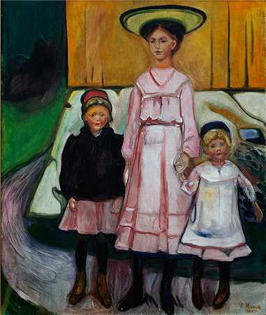 爱德华·蒙克（爱德华·蒙克）作品 – 三个孩子 (1905)