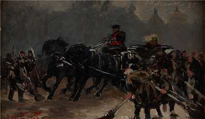 杰克·马尔切夫斯基(Jacek Malczewski，波兰画家)作品-沙皇来了 (1885)