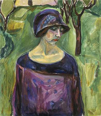 爱德华·蒙克（爱德华·蒙克）作品 – 花园中的 Birgit Prestøe (1924–30)