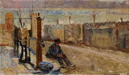 杰克·马尔切夫斯基(Jacek Malczewski，波兰画家)作品-维斯瓦河堤防（1900-1904）