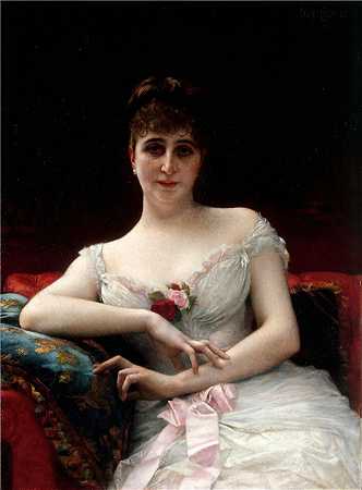 亚历山大·卡巴内尔（Alexandre Cabanel，法国画家）- 爱德华·埃尔韦夫人的肖像（1884 年）