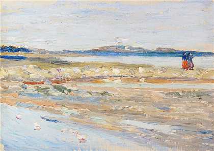 瓦西里·康定斯基（Wassily Kandinsky，俄罗斯画家）作品-突尼斯 – 斯特兰德 (1905)