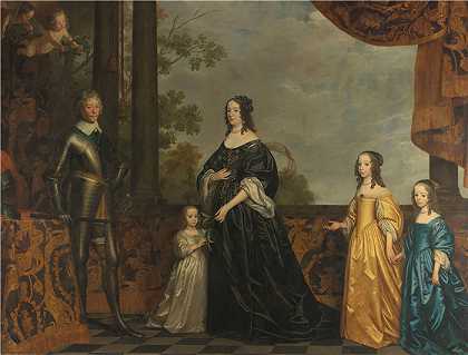 格里特·范·霍恩霍斯特（Gerrit van Honthorst，荷兰）-弗雷德里克·亨利 (Frederick Henry)、他的索姆斯 (Solms) 的阿玛利亚 (Amalia of Solms