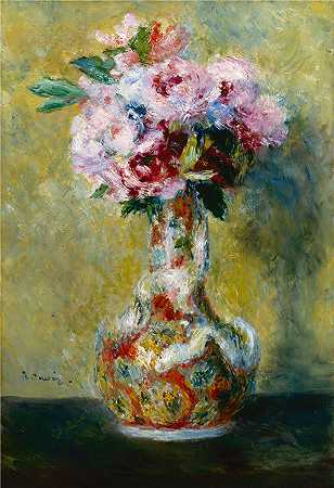 皮埃尔·奥古斯特·雷诺阿（Pierre-Auguste Renoir）-花瓶中的花束 (1878)