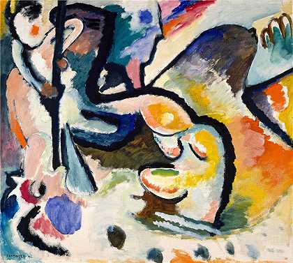瓦西里·康定斯基（Wassily Kandinsky，俄罗斯画家）作品-圣乔治三世 (1911)