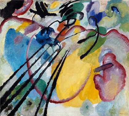 瓦西里·康定斯基（Wassily Kandinsky，俄罗斯画家）作品-即兴创作 26（划船）（1912）