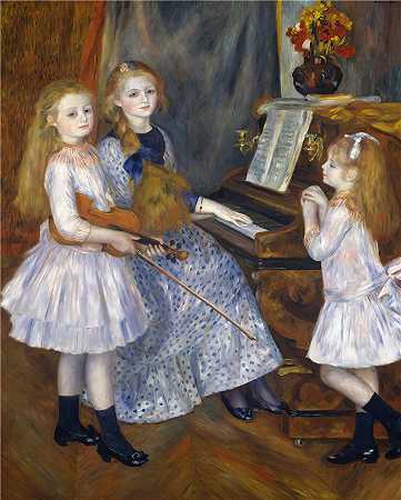 皮埃尔·奥古斯特·雷诺阿（Pierre-Auguste Renoir）-卡图勒·门德斯的女儿们 (1888)