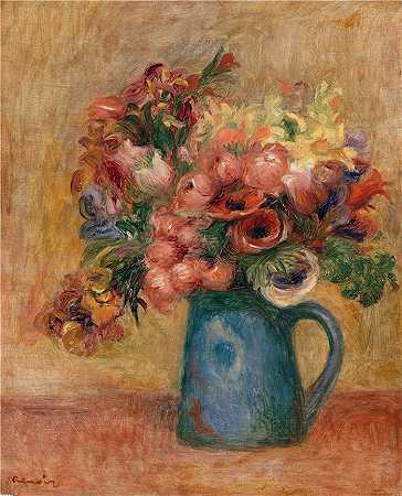 皮埃尔·奥古斯特·雷诺阿（Pierre-Auguste Renoir）-花瓶 (Vase de fleurs)（约 1889 年）