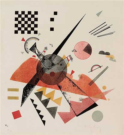 瓦西里·康定斯基（Wassily Kandinsky，俄罗斯画家）作品-橙色 (1923)
