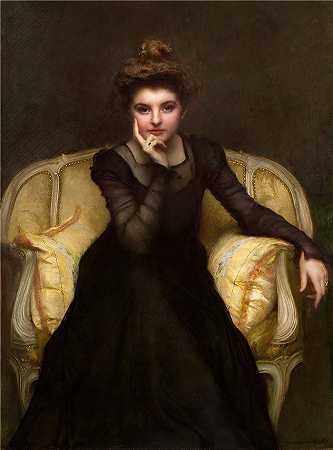 帕斯卡-阿道夫-让·达仰-布弗莱(Pascal-Adolphe-Jean Dagnan-Bouvere，法国)-肖像 d\’une élégante (1898)