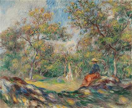 皮埃尔·奥古斯特·雷诺阿（Pierre-Auguste Renoir）-Femme Dans Un Paysage（风景中的女人）