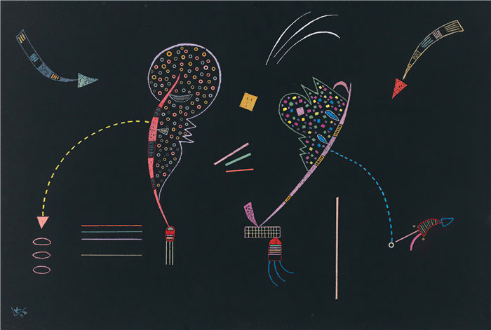 瓦西里·康定斯基 Wassily Kandinsky，俄罗斯画家）作品-双丘 [1938]