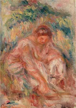皮埃尔·奥古斯特·雷诺阿（Pierre-Auguste Renoir）-女人素描 (Esquisse de femme) (1916)