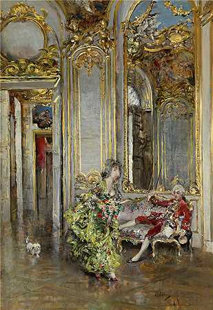 乔瓦尼·博尔迪尼 (Giovanni Boldini，意大利画家)–侯爵的朋友 (1875)