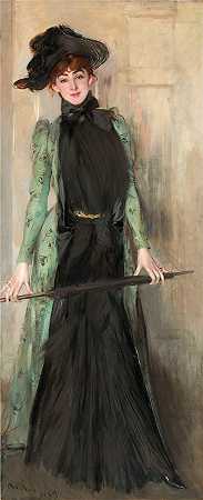 乔瓦尼·博尔迪尼 (Giovanni Boldini，意大利画家)–Roger-Jourdain 夫人的肖像（1889 年）