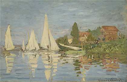 克洛德·莫奈（Claude Monet，法国画家）作品- Argenteuil 的帆船赛（大约 1872 年）