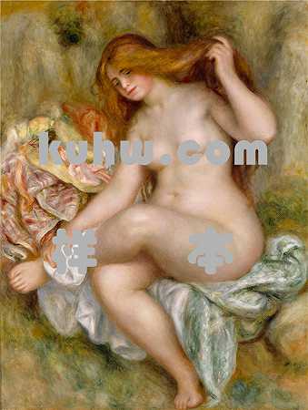 皮埃尔·奥古斯特·雷诺阿（Pierre-Auguste Renoir）-坐着的沐浴者（1903 年至 1906 年之间）