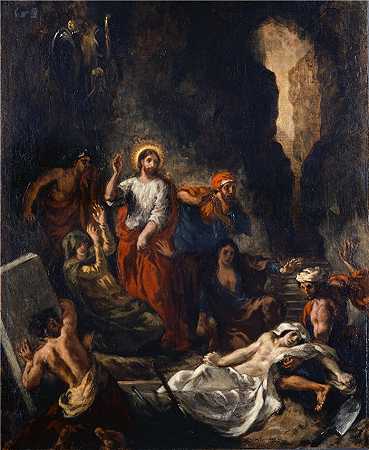 欧仁·德拉克鲁瓦（Eugene Delacroix，法国画家）作品 – 拉撒路的复活 (1850)
