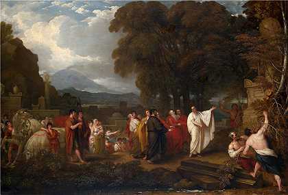 本杰明·韦斯特 (Benjamin West，美国画家)作品–西塞罗发现阿基米德墓（1804 年）