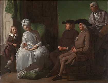 本杰明·韦斯特 (Benjamin West，美国画家)作品–艺术家和他的家人（约 1772 年）