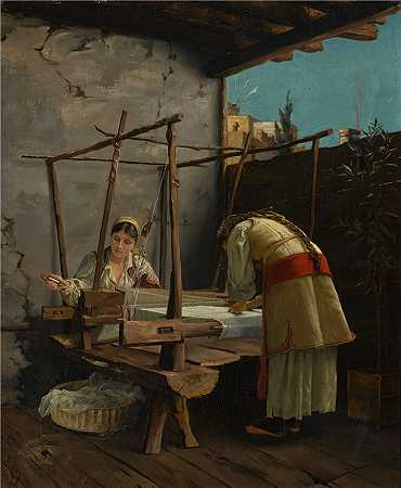 西奥多罗斯·拉利（Theodoros Ralli，希腊画家）作品–织布工，阿拉霍瓦 (1877)