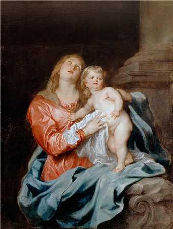安东尼·范·戴克（Anthony van Dyck，比利时画家）作品-麦当娜和孩子