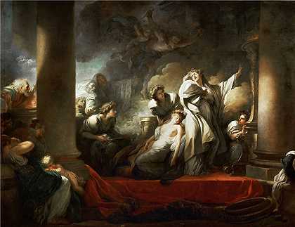 让·奥诺雷·弗拉戈纳尔（Jean Honoré Fragonard，法国画家）-科瑞苏斯牺牲自己以拯救卡利霍 (1765)