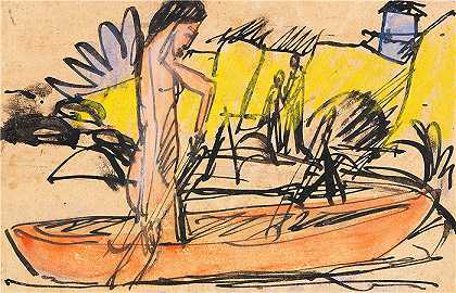 恩斯特·路德维希·基希纳（Ernst Ludwig Kirchner，德国画家）作品-舵法（1914年）