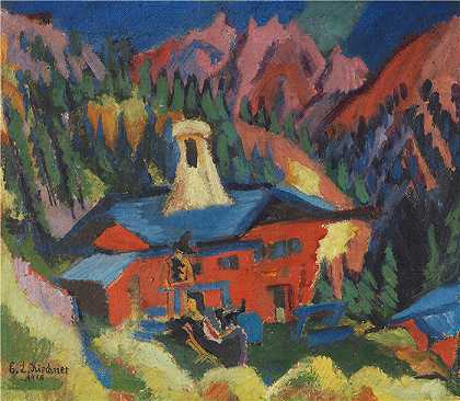 恩斯特·路德维希·基希纳（Ernst Ludwig Kirchner，德国画家）作品-(季节之家)（1918）