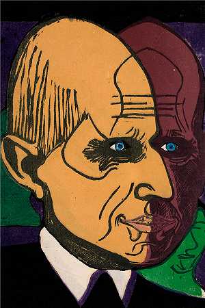 恩斯特·路德维希·基希纳（Ernst Ludwig Kirchner，德国画家）作品-鲍尔博士的肖像 (1933)
