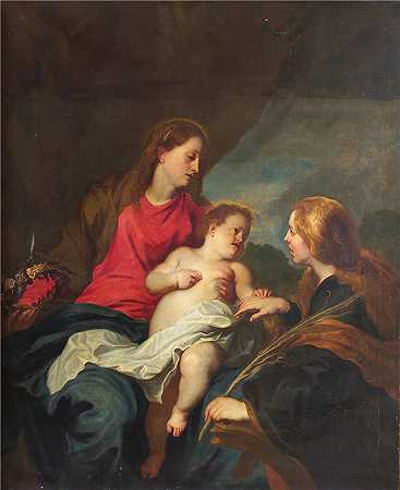 安东尼·范·戴克（Anthony van Dyck，比利时画家）作品-亚历山大圣凯瑟琳的神秘婚姻（1614 – 1641）