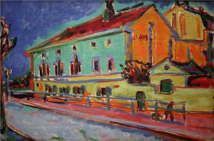 恩斯特·路德维希·基希纳（Ernst Ludwig Kirchner，德国画家）作品-德累斯顿的房子