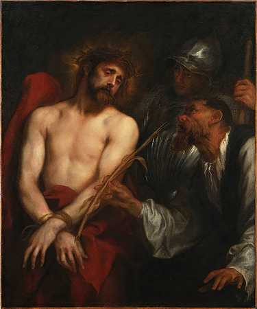 安东尼·范·戴克（Anthony van Dyck，比利时画家）作品-基督的嘲弄（1628-30）