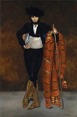 爱德华·马奈（Édouard Manet，法国画家）-身着女爵士服装的年轻人 (1863)