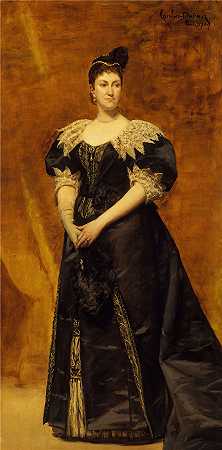 卡洛鲁斯·杜兰（Carolus-Duran，法国画家）作品-威廉·阿斯特夫人 (Caroline Webster Schermerhorn, 1831–1908) (1890)