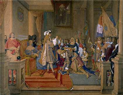 让·奥古斯特·多米尼克·安格尔（Jean Auguste Dominique Ingres，法国画家）-伯威克元帅接受金羊毛（1864）