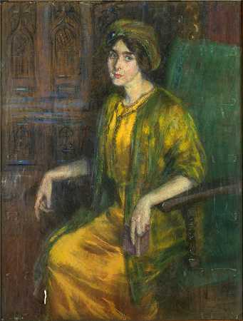 爱丽丝·派克·巴尼 (Alice Pike Barney，美国画家)作品-劳拉·德雷福斯·巴尼 (1911)