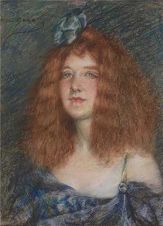 爱丽丝·派克·巴尼 (Alice Pike Barney，美国画家)作品-红头发的女人